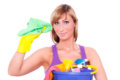 Carpet cleaning team preparing equipment safely before a job