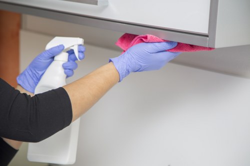 Technician treating a delicate upholstery surface